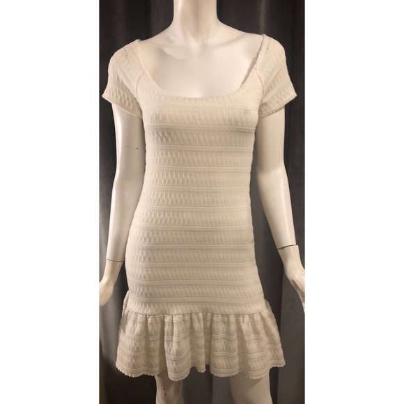 Free People Dresses & Skirts - Free People White Knitted Lace Drop Waist Dress